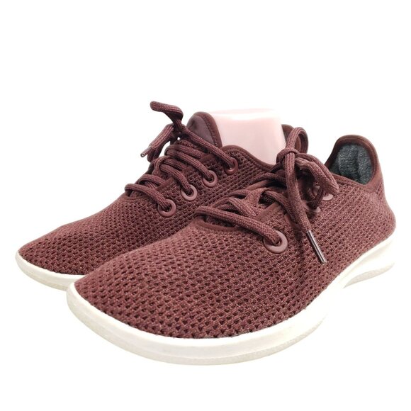 Allbirds Womens Size 8 Tree Runners Sneakers Burgundy Mesh Lightweight - Picture 2 of 9